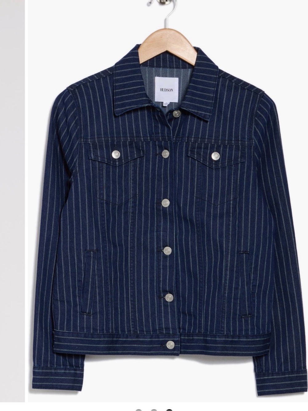 Hudson Jeans Navy Pinstripe Shirt Jacket
